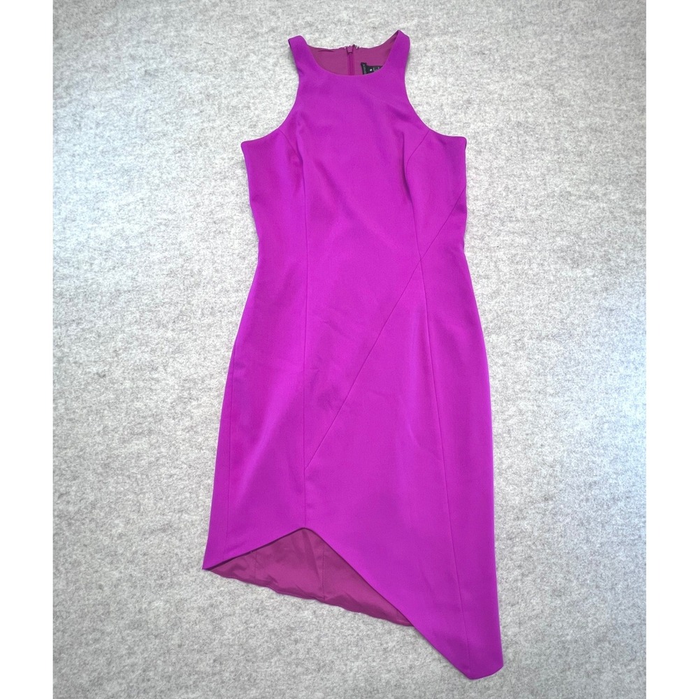 Jay Godfrey Magenta Pink Asymmetrical Hem Halter Neck Sheath‎ Dress Size 0